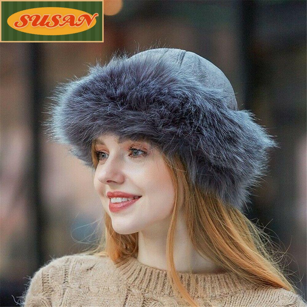 SUSANS Mũ Giả Lông Thú Dày Dặn Giữ Ấm Mùa Đông