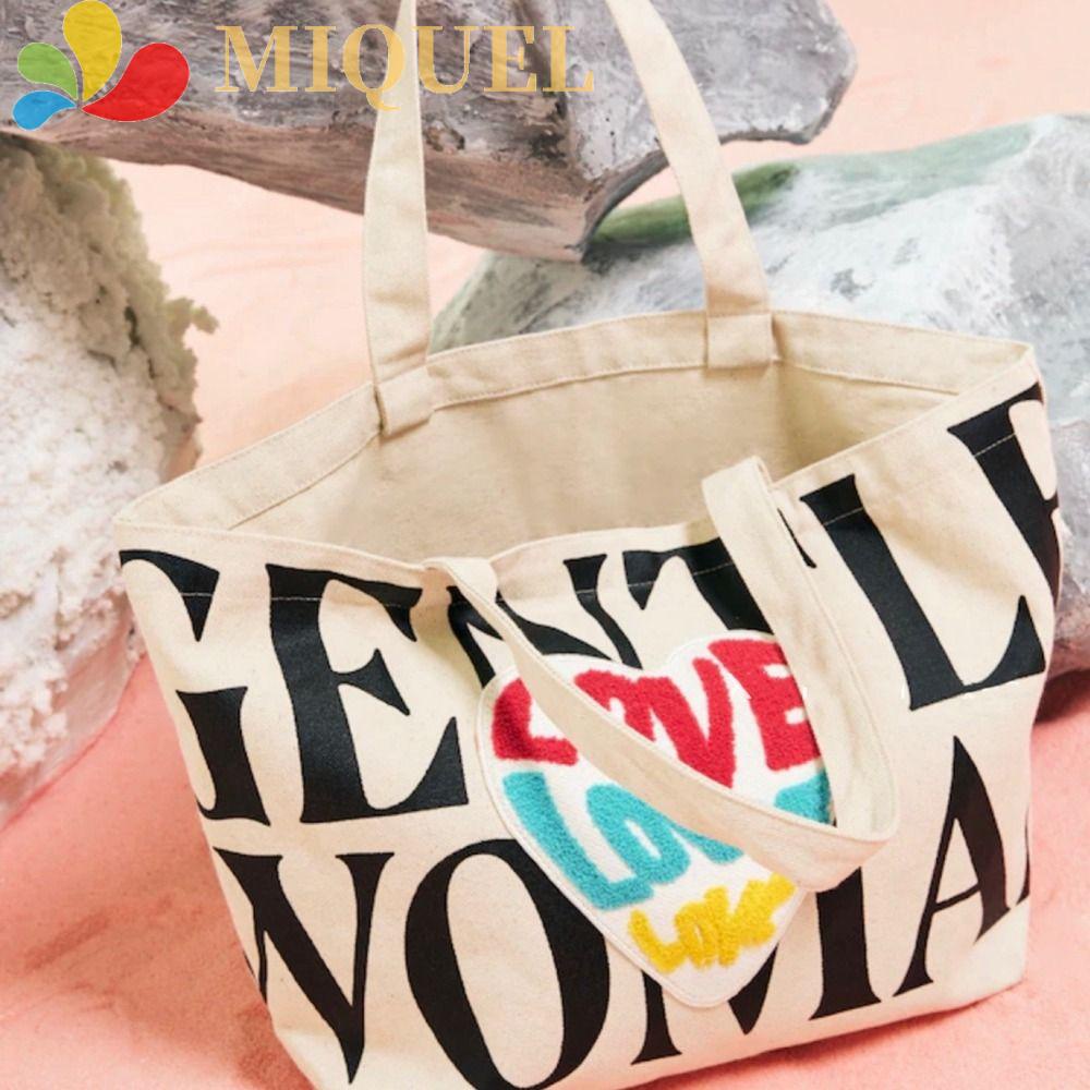 MIQUEL Túi Xách Canvas Cỡ Lớn In Họa Tiết Đơn Giản Phong Cách Thái Lan