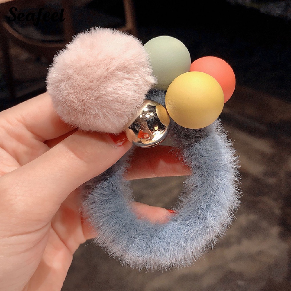 Dây Buộc Tóc Dạng Xoắn Ốc Co Giãn Màu Sắc Gradient Cho Nữ