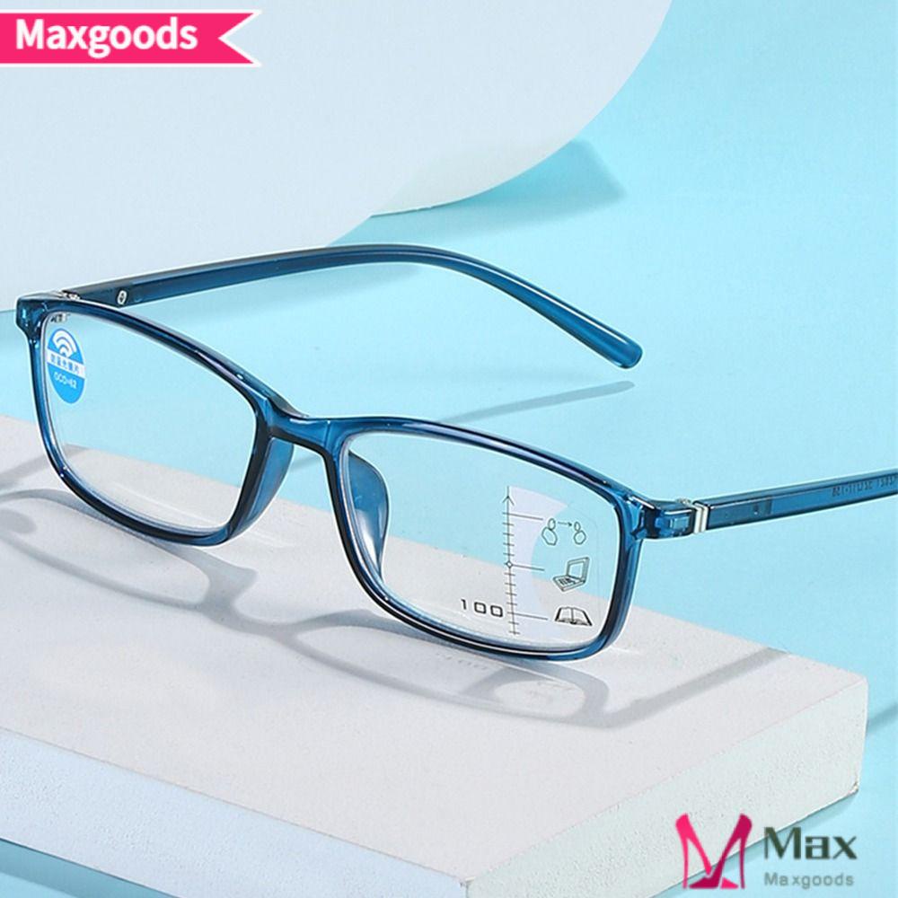 MAXG Kính Đọc Sách Gọng Vuông Bằng PC Chống Ánh Sáng Xanh Siêu Nhẹ Đa Năng Thanh Lịch Bảo Vệ Mắt Cho Nam Và Nữ