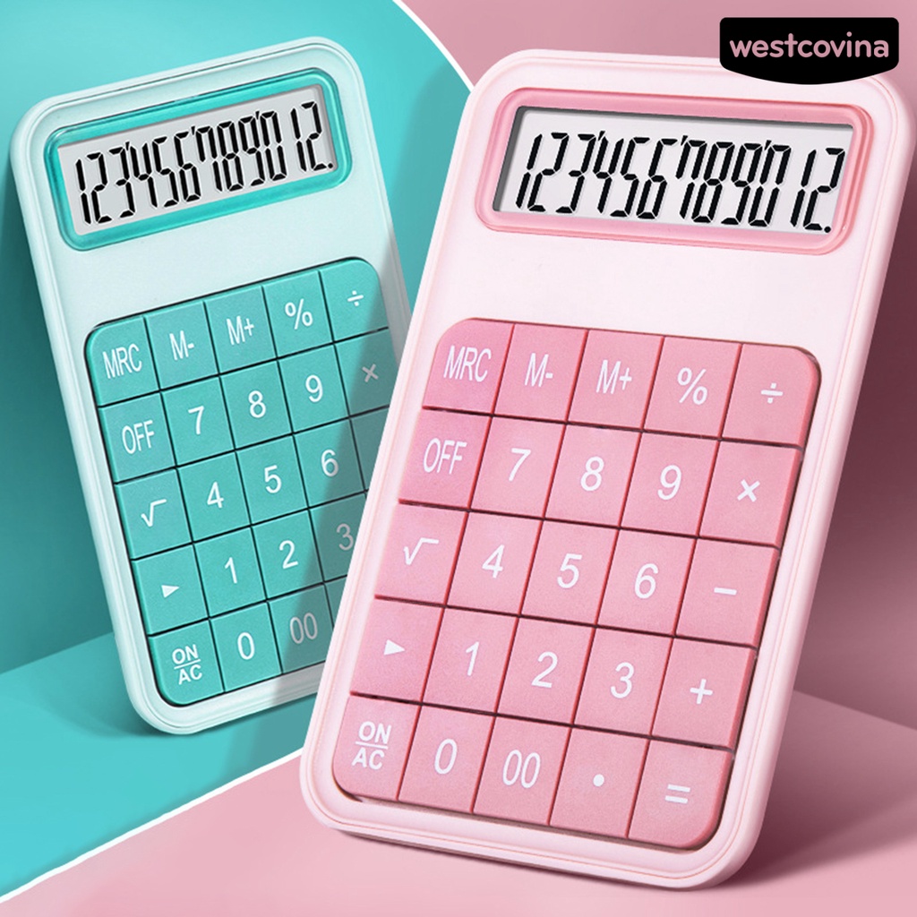 [WSTN] [WSTN]✎Máy Tính Mini 12 Chữ Số Siêu Mỏng Cài Nút Tháo Rời Được