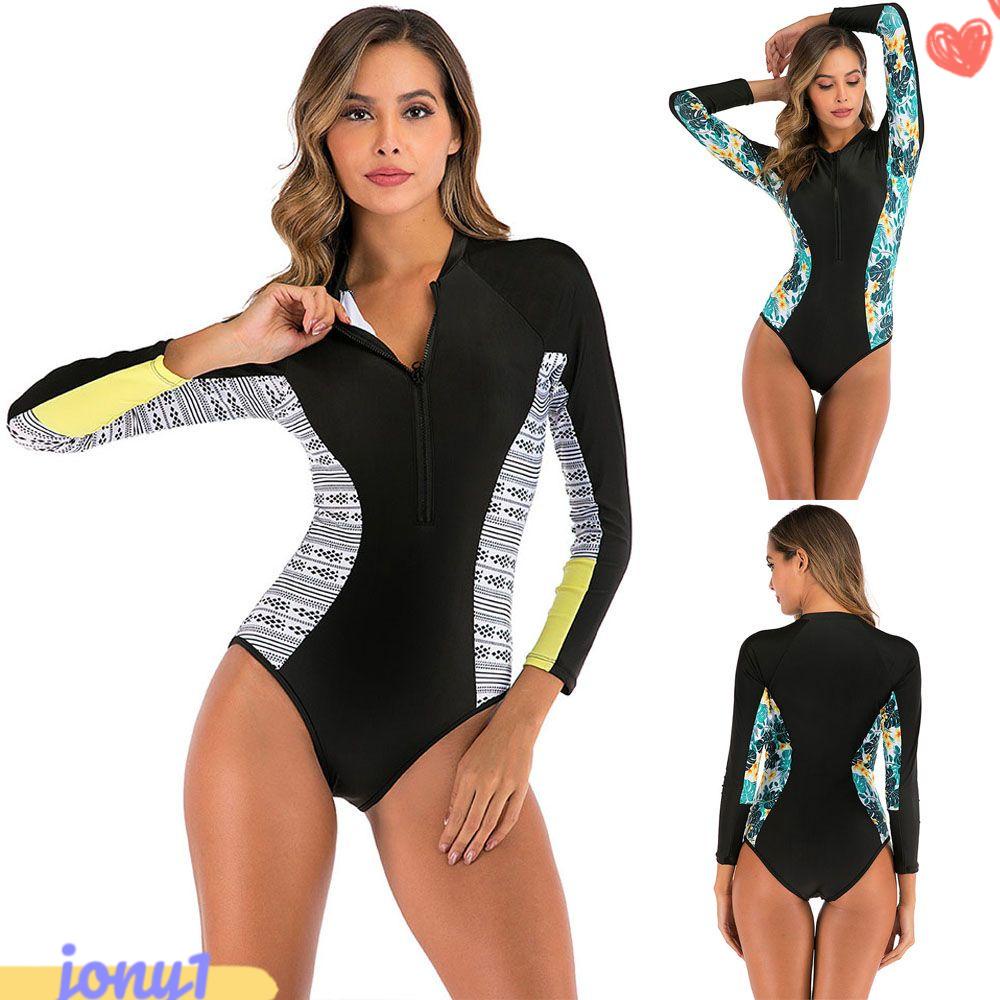 JONYE Bộ Đồ Bơi Dài Tay Có Khóa Kéo Thiết Kế Mới Cao Cấp Thời Trang