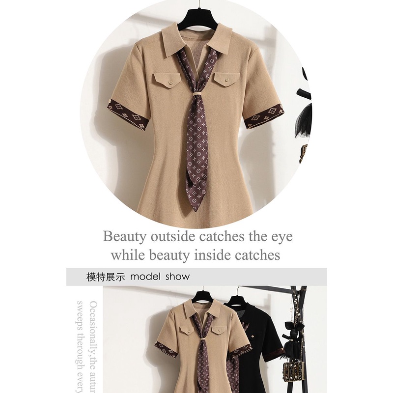 Đầm Dệt Kim Dáng Ôm Phong Cách Hong Kong Thời Trang Mùa Hè Mới Cho Nữ