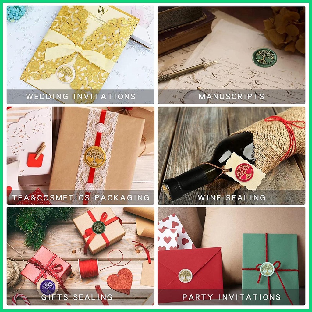 Máy Đun Nóng Chảy Sáp Niêm Phong Bao Bì Thư DIY Kèm Muỗng Điều Chỉnh Nhiệt Độ Tự Động