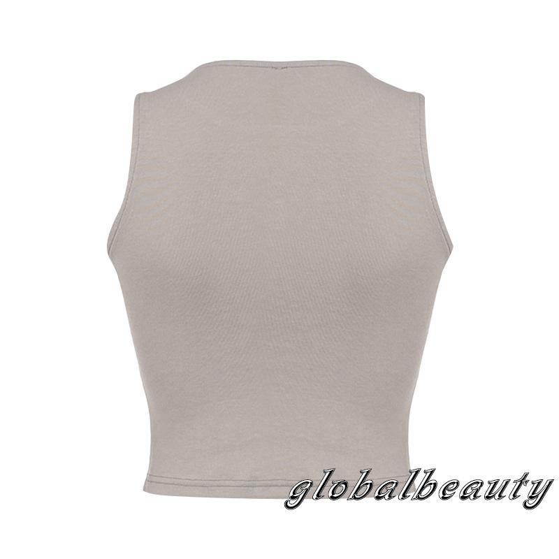 Áo Croptop Không Tay In Họa Tiết Chân Dung Trừu Tượng Thời Trang Mùa Hè Cho Nữ