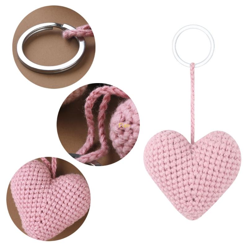 Móc Khóa Hình Trái Tim Bằng Len Xinh Xắn