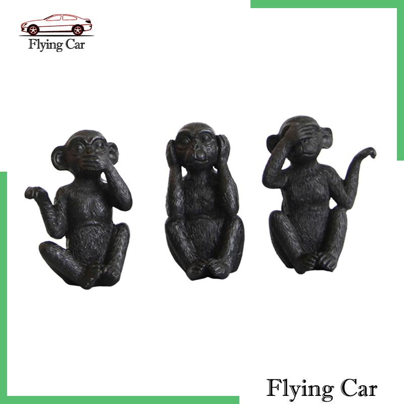 Set 3 Tượng Khỉ Sáng Tạo Trang Trí Lối Đi