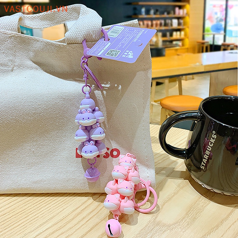 Móc Khóa Hình Thỏ / Cáo / Dơi Hoạt Hình Dễ Thương Sáng Tạo Cho Nam Và Nữ