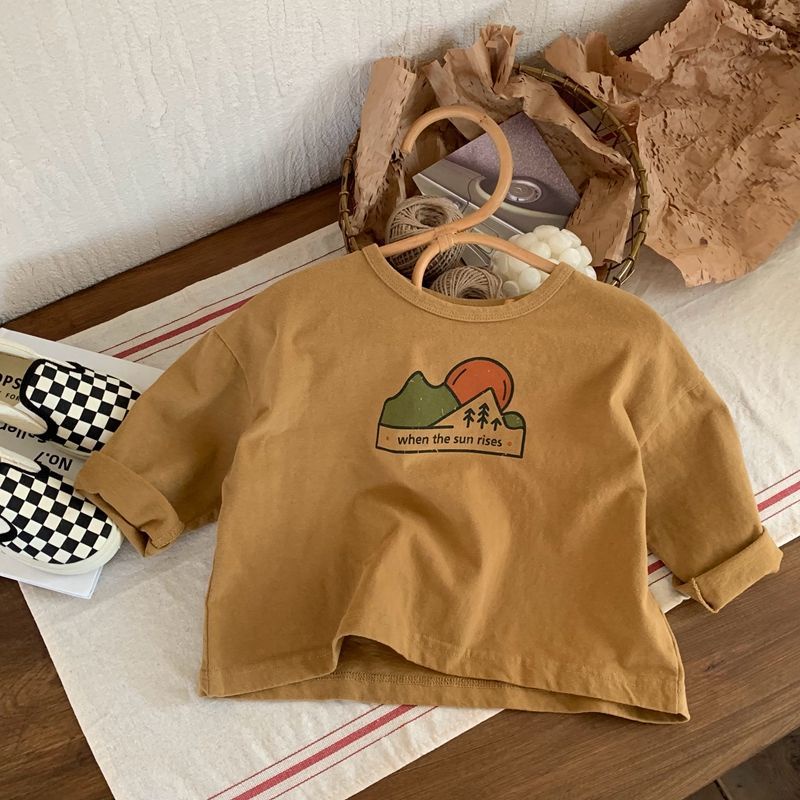 Áo Thun Tay Dài Dáng Rộng In Chữ Cái Phong Cách Nhật Hàn Thời Trang Xuân Thu Cho Nam Và Nữ