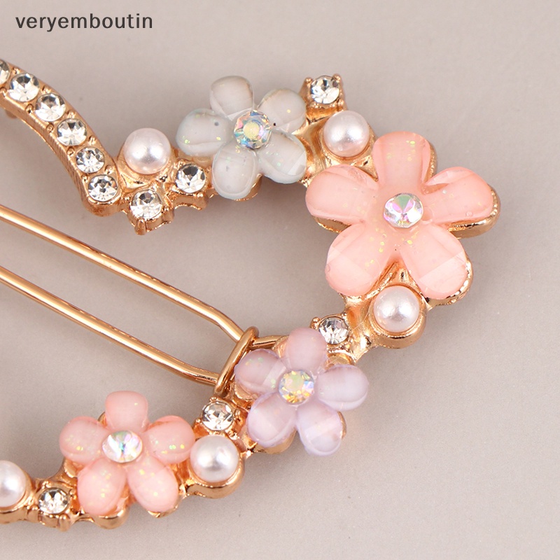 Kẹp Tóc Hình Hoa / Mặt Trăng Đính Đá Xinh Xắn Cho Nữ