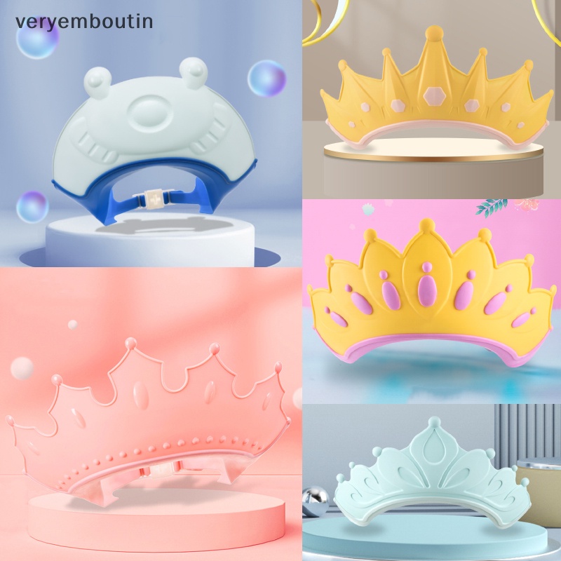 Mũ Chắn Nước Gội Đầu Bảo Vệ Tai Họa Tiết Hoạt Hình Có Thể Điều Chỉnh Kích Cỡ Cho Bé