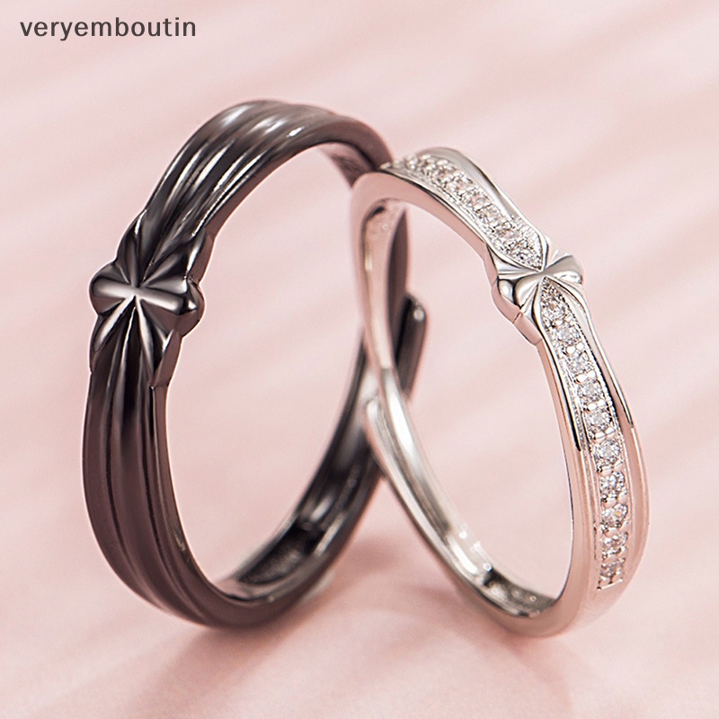 1 Nhẫn Cặp Màu Bạc Có Thể Điều Chỉnh Kích Thước