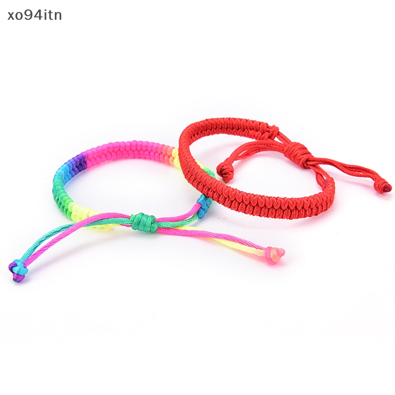 Tn Set 5 Vòng Tay Bện Dây Hai Lớp Màu Đỏ Mưa Thủ Công Cho Nam Và Nữ n