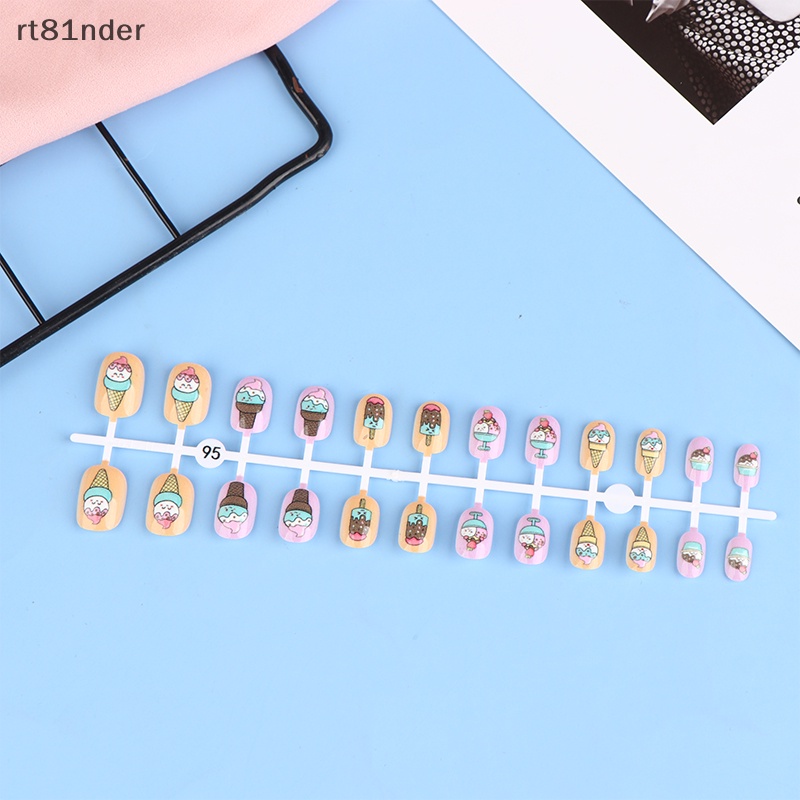 Rt Bộ Móng Tay Giả Họa Tiết Trái Cây Hoạt Hình Nhiều Màu Sắc Có Thể Tháo Rời Cho Bé Gái