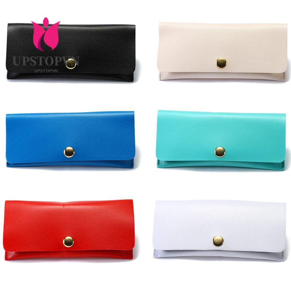 UPSTOPVN Hộp Đựng Mắt Kính Bằng Da PU Màu Trơn Có Thể Gấp Gọn Tiện Dụng Cho Nam Và Nữ