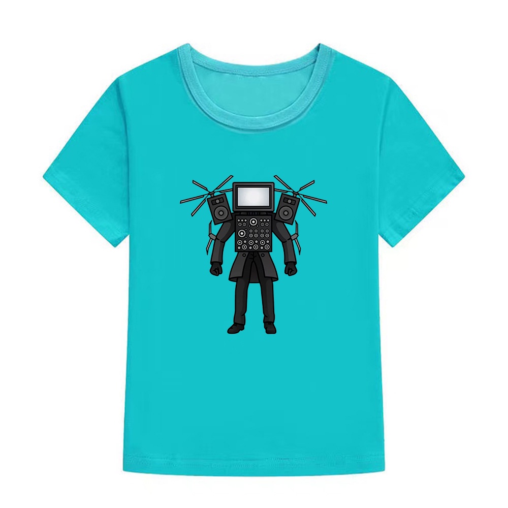 Áo Thun Ngắn Tay Dáng Rộng In Hình Dingyuan Cinemaman Skibidi Toilet Giản Dị Dành Cho Thanh Thiếu Niên