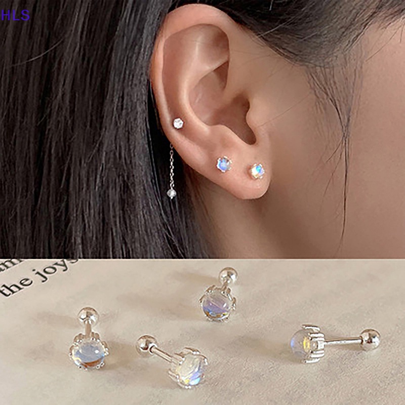 1 Đôi Khuyên Tai Dạng Xoắn Ốc Đính Đá Mặt Trăng Thời Trang Dự Tiệc Cho Nữ