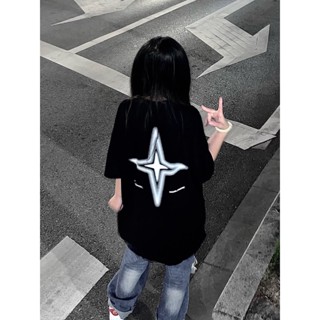  SOERVIMY áo phông Áo Thun Phong American vintage cách mỹ Đường phố rộng Nữ Tay Lỡ cổ điển Chữ cái Logo 2023 NEW JL0714   