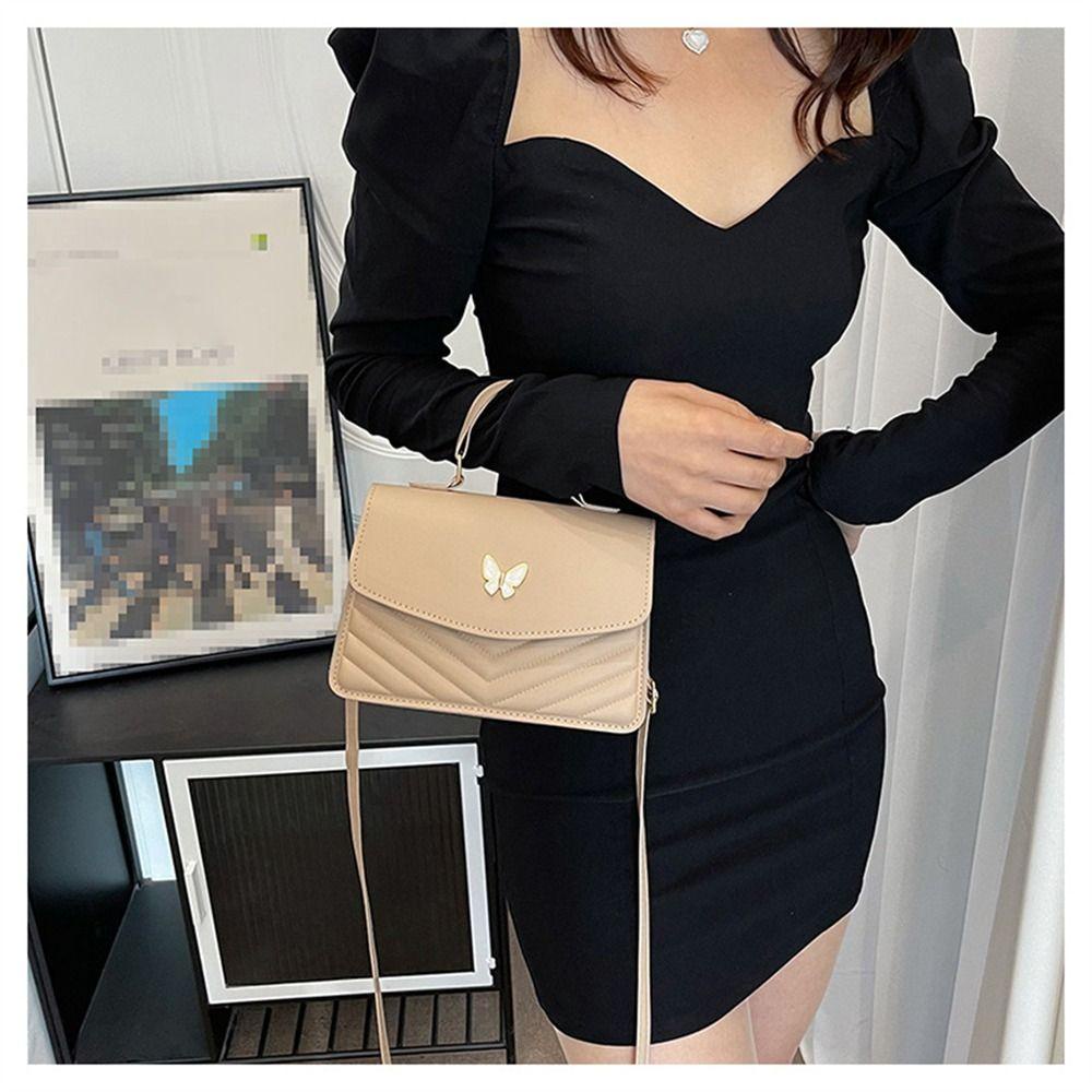 ME Túi Xách Da PU Cỡ Lớn Thêu Họa Tiết Bươm Bướm Thời Trang Cho Nữ