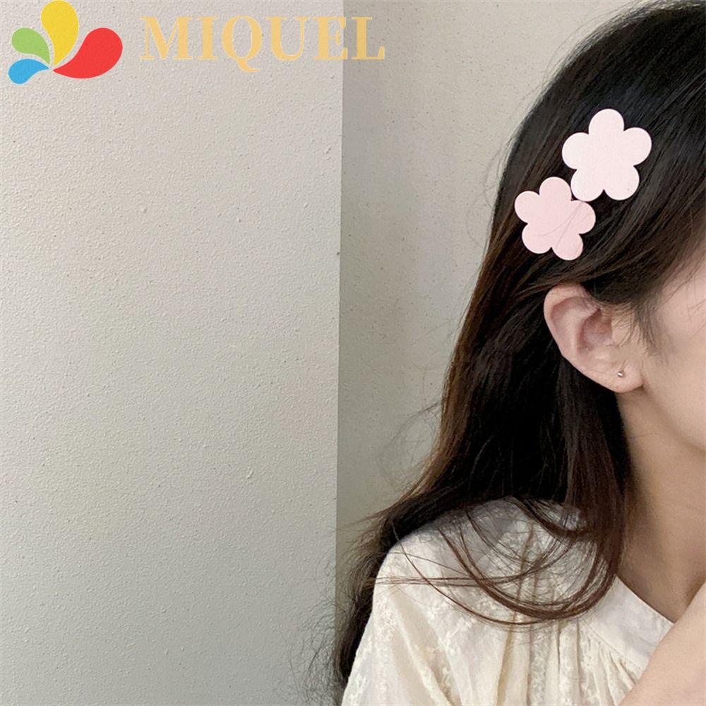 MIQUEL Kẹp Tóc Bb Hình Bông Hoa Bằng Kim Loại Màu Sắc Ngọt Ngào Cho Bé Gái / Trẻ Em