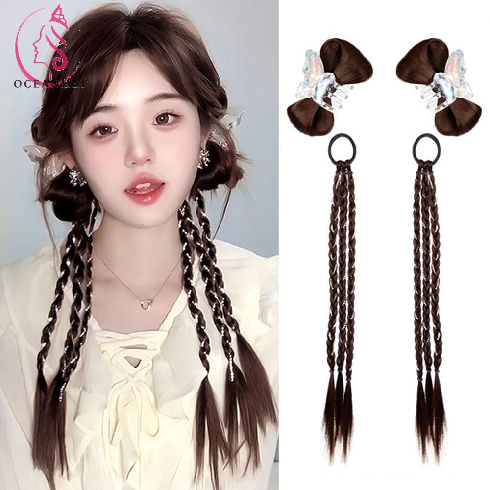 OCEANMAP Dây Buộc Tóc Cao Su Tổng Hợp Co Giãn Hình Bướm Xinh Xắn Chất Lượng Cao