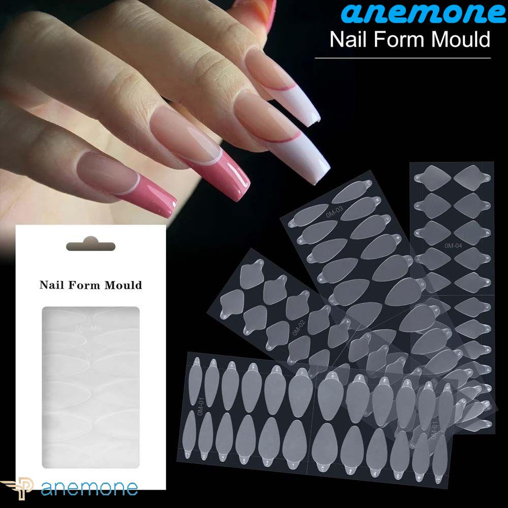 ANEMONE Tấm 24 Móng Tay Giả Tự Dính Bằng Poly Tiện Dụng