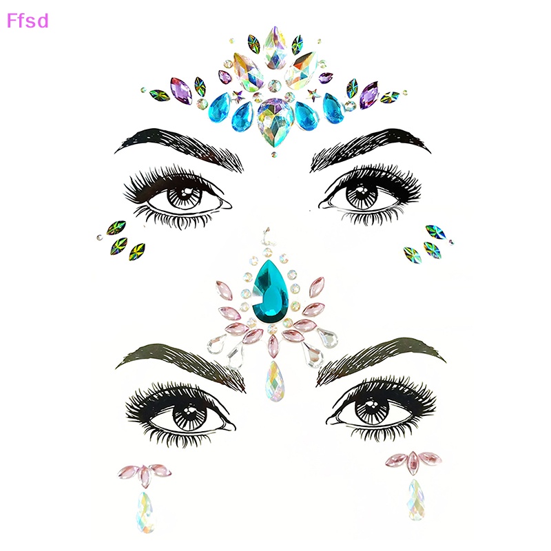 {Ffsd} Mặt Đá Quý Tự Dính Trang Sức Tiệc Tùng Mardi Gras * Bán Chạy