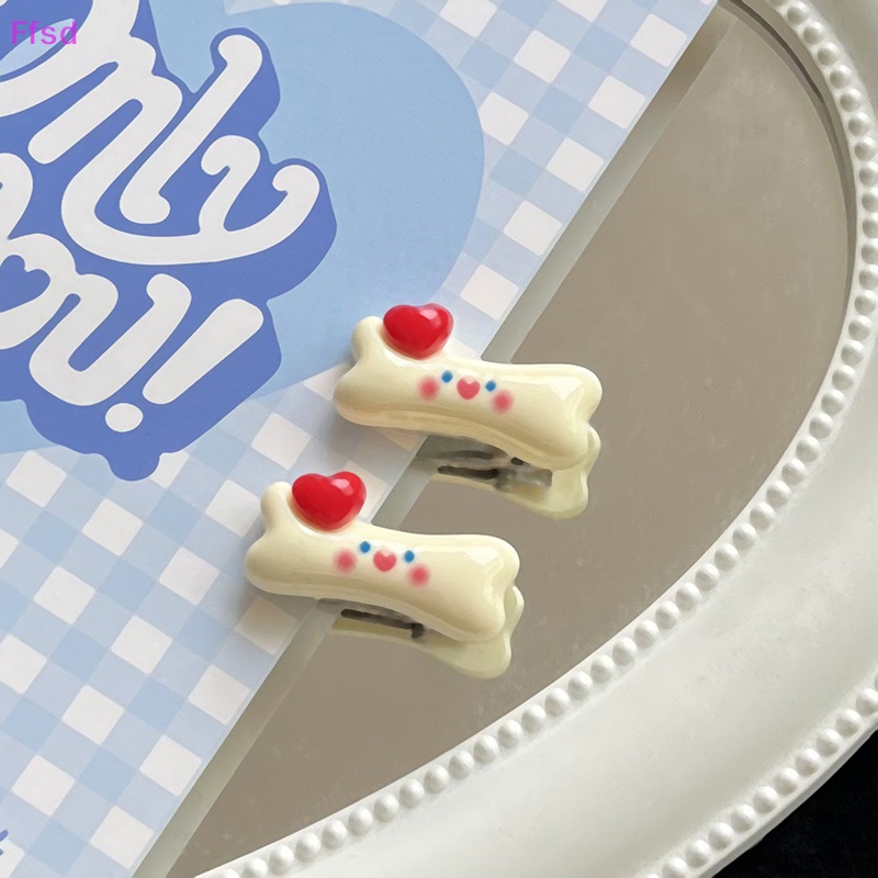 {Ffsd} Bộ 2 Kẹp Tóc Mái Hình Cục Xương Mini Dễ Thương Thời Trang Ngọt Ngào * Bán Chạy