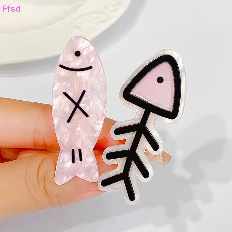{Ffsd} Kẹp Tóc Hình Xương Cá Đính Đá Axit Acetic Ngọt Ngào Dễ Thương Thời Trang Bé Gái * Hàng Bán Chạy