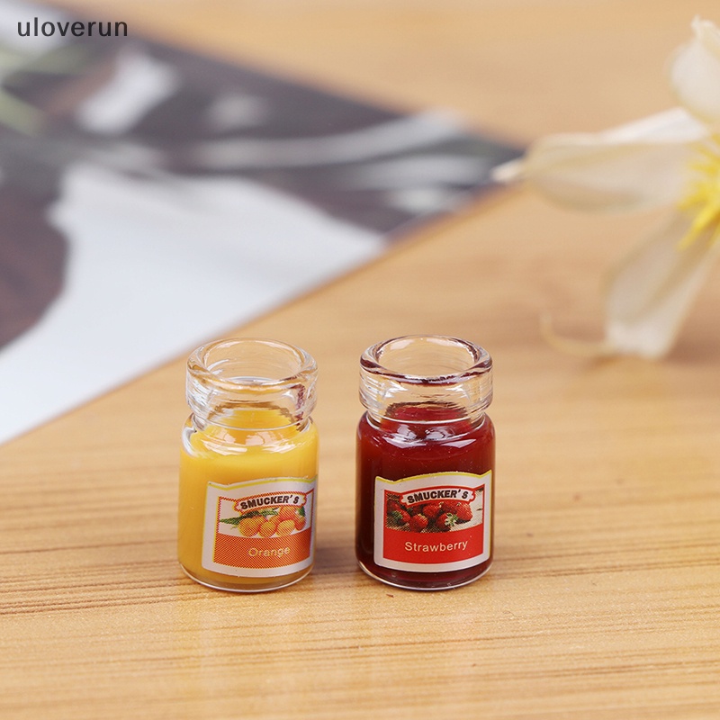 Uloverun Set 2 Mô Hình Nước Sốt Dâu Tây mini Tỉ Lệ 1: 12 Trang Trí Nhà Búp Bê vn