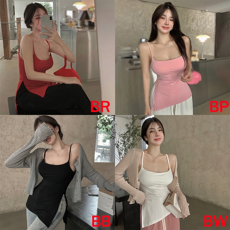 Áo Croptop Hai Dây Hở Lưng Màu Sắc Trơn Thời Trang Mùa Hè Cho Nữ