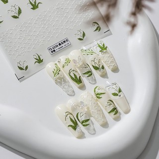 Miếng Dán Trang Trí Móng Tay Họa Tiết Hoa Dập Nổi TS-2235 Meet Lily of the Valley