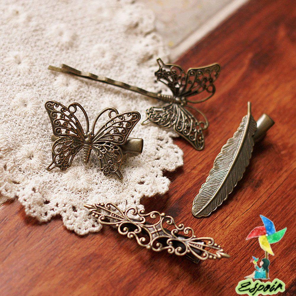 ESPO Kẹp Tóc Hình Lông Vũ Phong Cách Retro