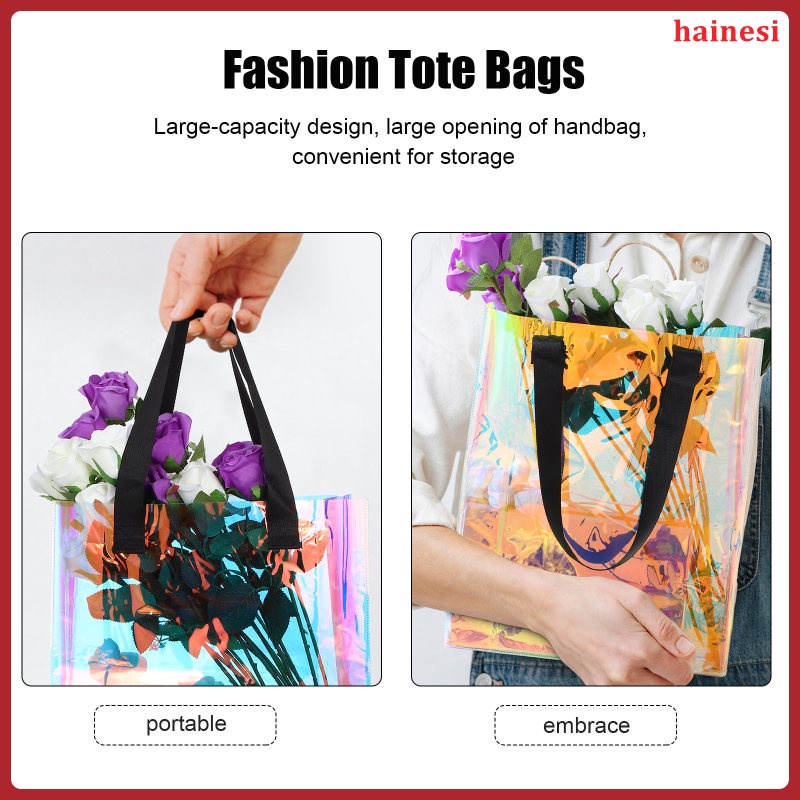 Set 2 Túi Xách Tay Bằng Nhựa Thiết Kế Đơn Giản Dùng Khi Đi Mua Sắm