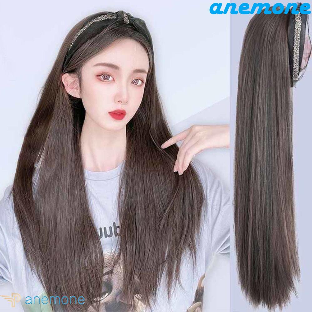 ANEMONE Tóc Giả Bằng Sợi Tổng Hợp Màu Nâu / Đen Tự Nhiên Kháng Nhiệt Thời Trang Mùa Hè Cho Nữ