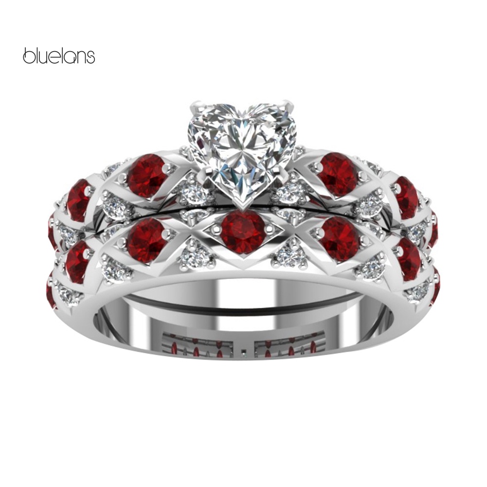 Nhẫn Đính Hôn Đính Đá Zircon Hình Trái Tim Sang Trọng Cho Nữ