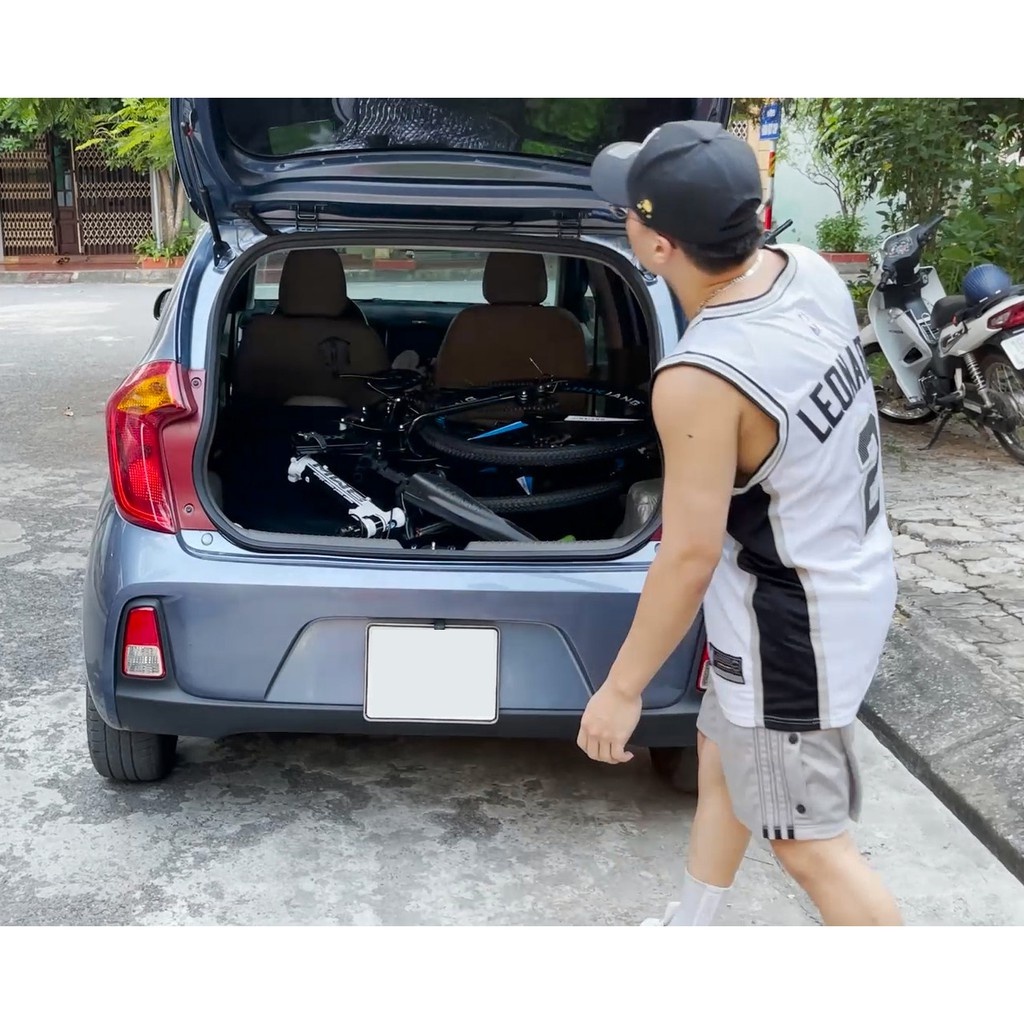 Xe đạp thể thao địa hình gấp gọn Land Rover bánh 24inch khung thép phanh đĩa cơ học 7 cấp độ kết hợp giảm sóc