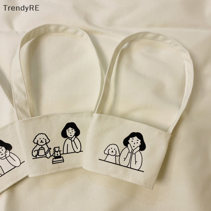 Túi Canvas Đựng Bình Nước / Cà Phê / Trà Sữa Mang Đi Tiện Dụng