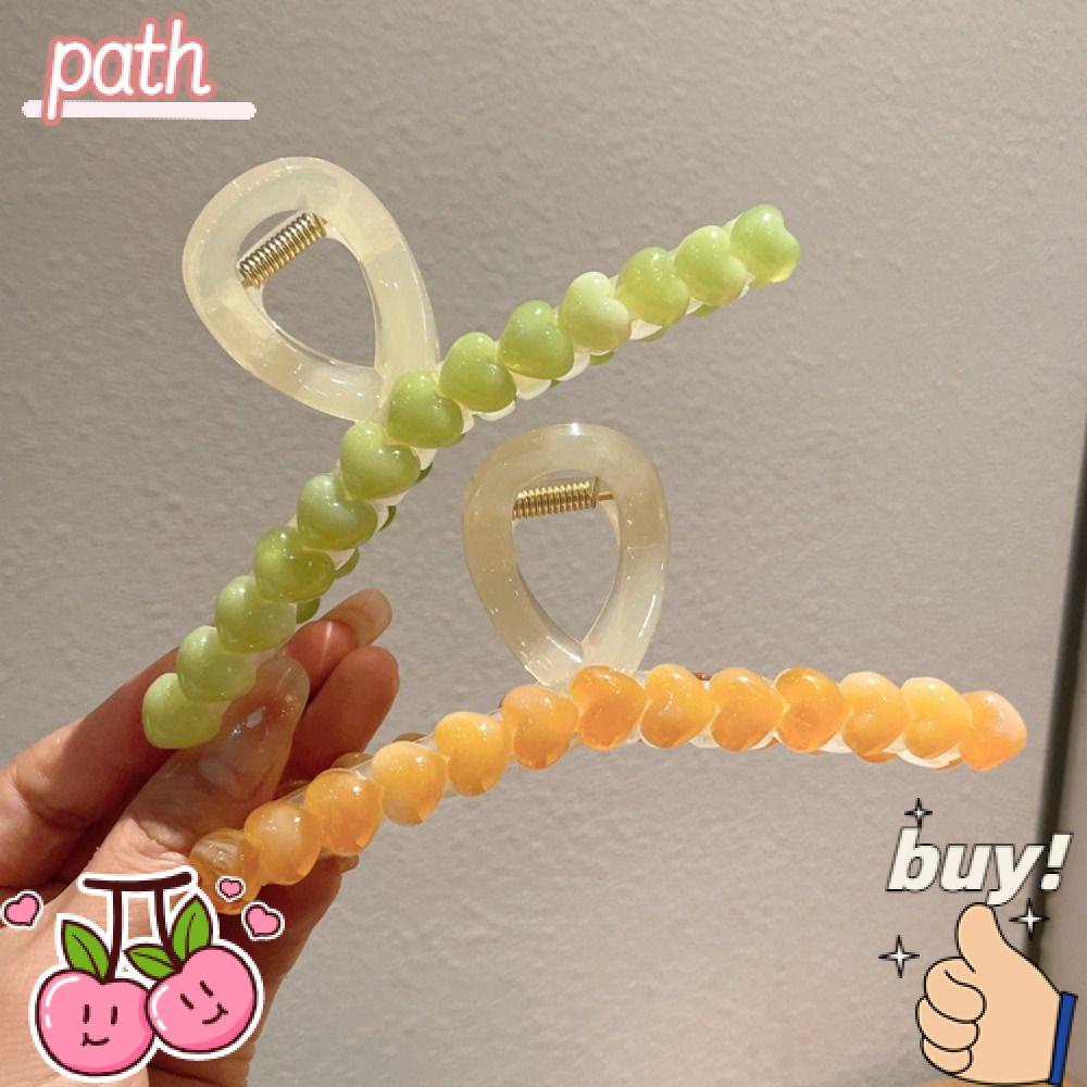 PATH Kẹp Tóc Hình Trái Tim Màu Thạch Cỡ Lớn Thời Trang Cho Nữ