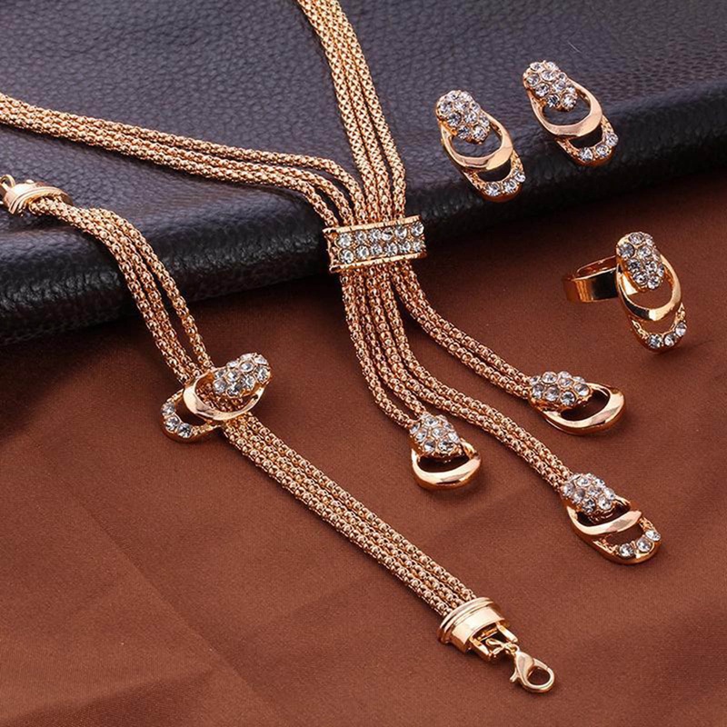 Ygt Bộ Trang Sức Vòng Cổ Vòng Hoa Tai Nhẫn Vòng Tay Phong Cách Âu Mỹ Cổ Điển Thời Trang Thích Hợp Làm Quà