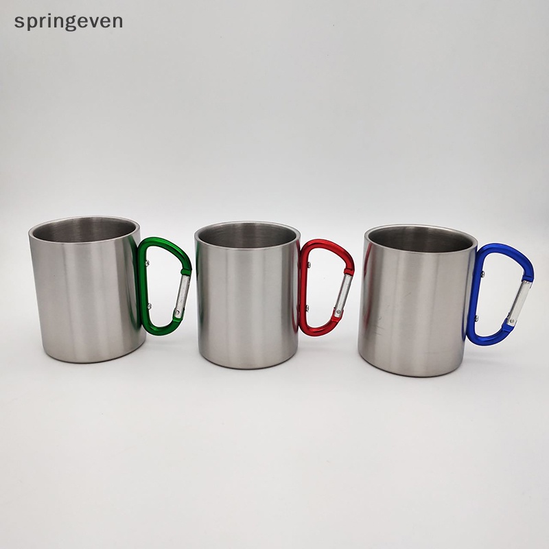 Cốc Uống Nước Bằng Thép Không Gỉ Hai Lớp Chịu Nhiệt 220 / 300ml Isolag Có Móc Treo