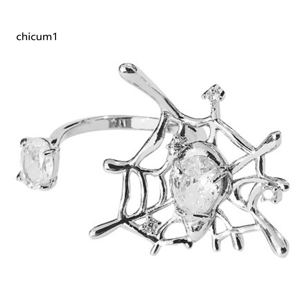 Nhẫn Hở Hình Nhện Đính Đá Lấp Lánh Có Thể Điều Chỉnh