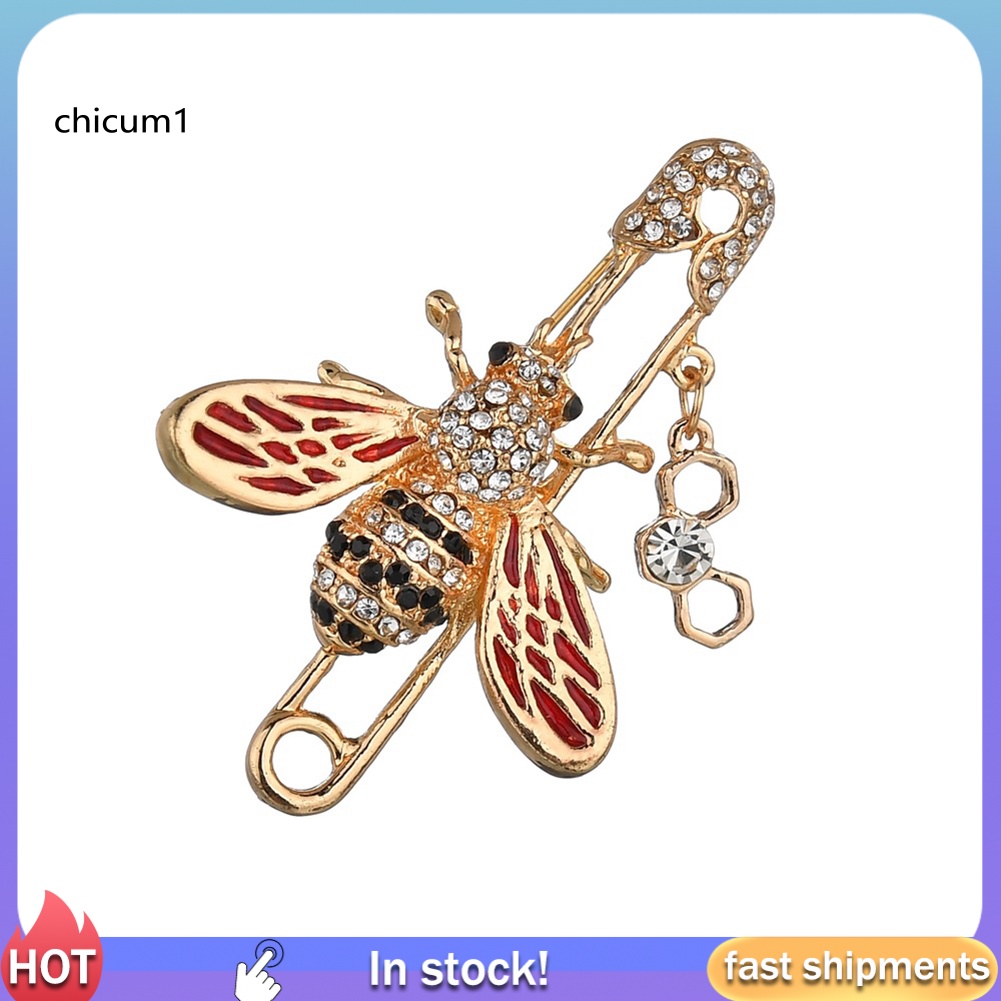 Trâm Cài Áo Hình Con Ong Tráng Men Có Đính Đá Hợp Thời Trang Cho Nữ