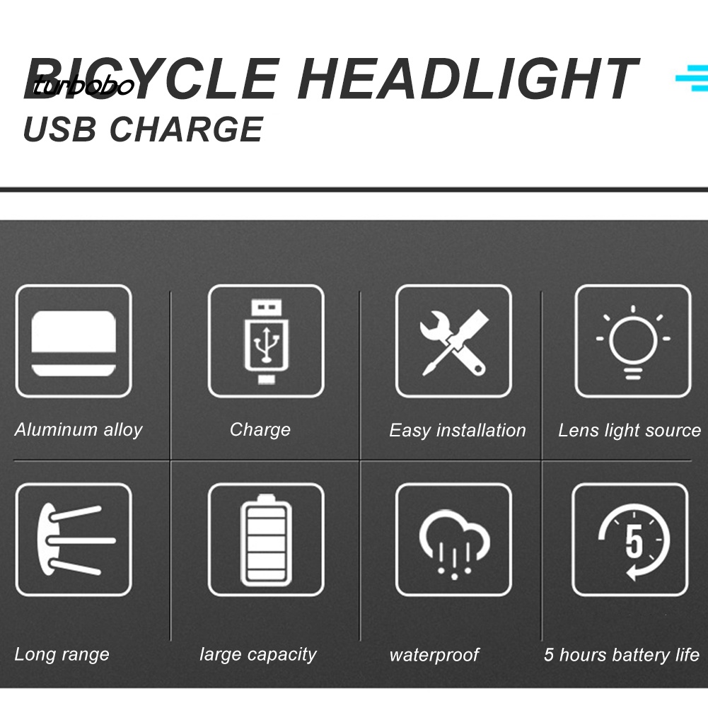 Đèn LED Chiếu Sáng Phía Trước Xe Đạp 5 Chế Độ Có Thể Sạc Lại Bằng Cổng USB