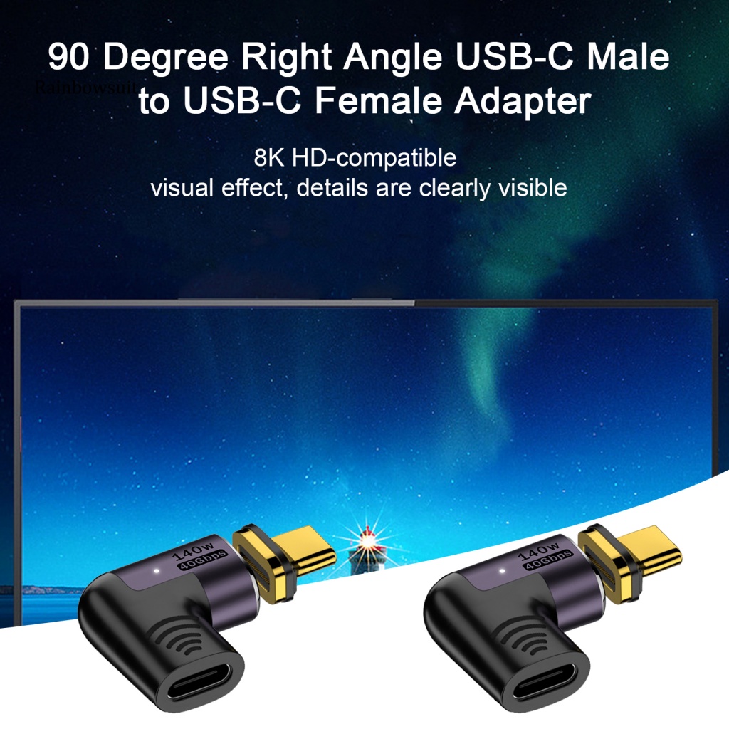 Bộ Chuyển Đổi Phích Cắm Type-C 40Gbps Tốc Độ Cao 140W Sạc Nhanh Hình Chữ L Từ Tính Cho Switch