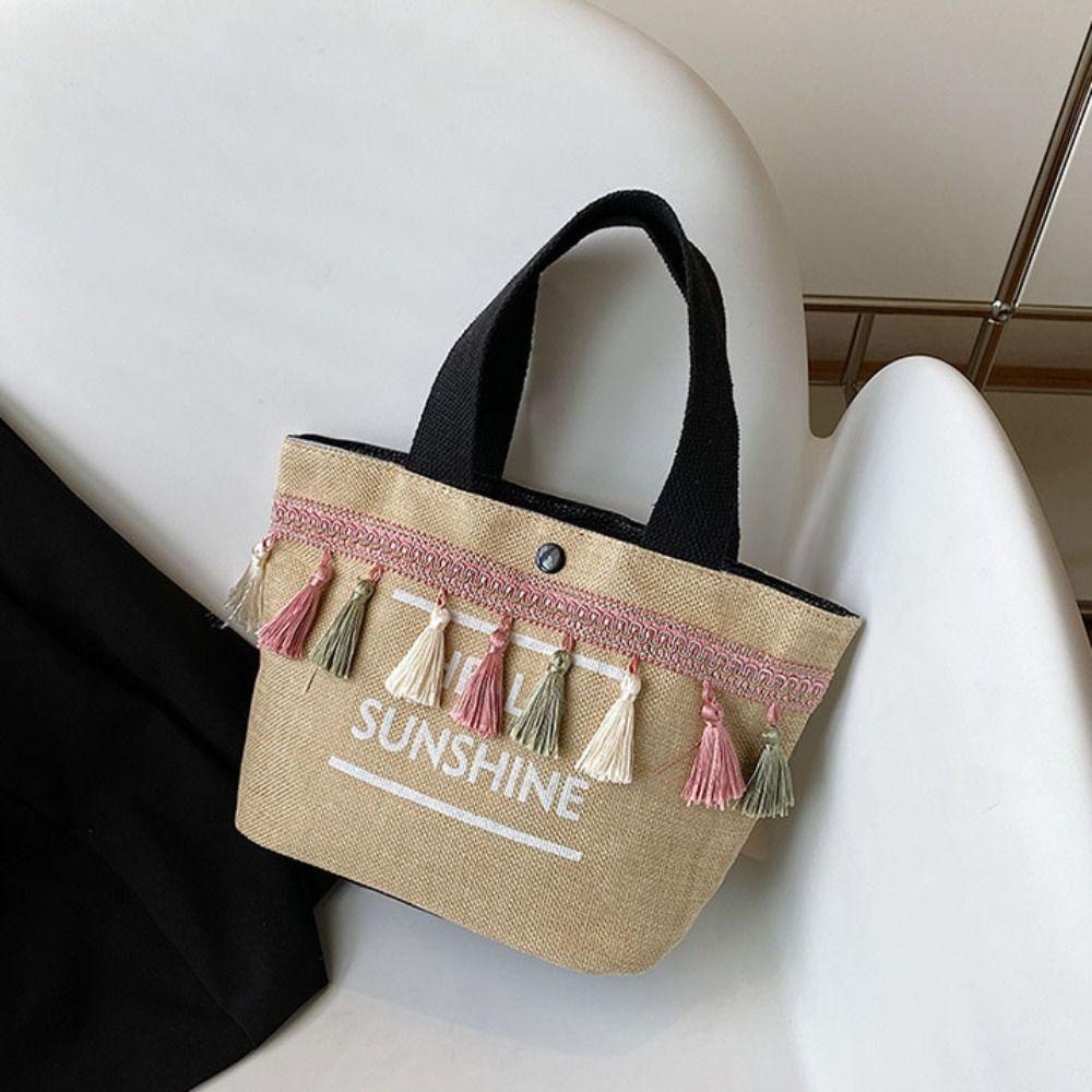 BLISS Túi Xách Vải Canvas Dệt Sức Chứa Lớn Đa Năng Phong Cách Nhật Bản