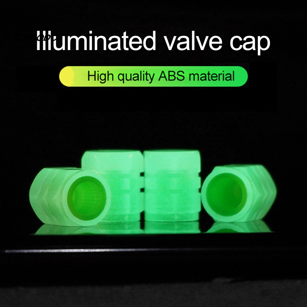 Bộ 4 Nắp Van Bánh Xe Hơi Chống Bụi Bằng Nhựa ABS Phát Sáng