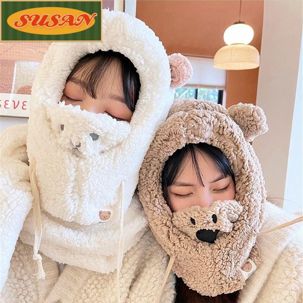 SUSANS Mũ Len Tai Gấu Thời Trang Cho Nữ