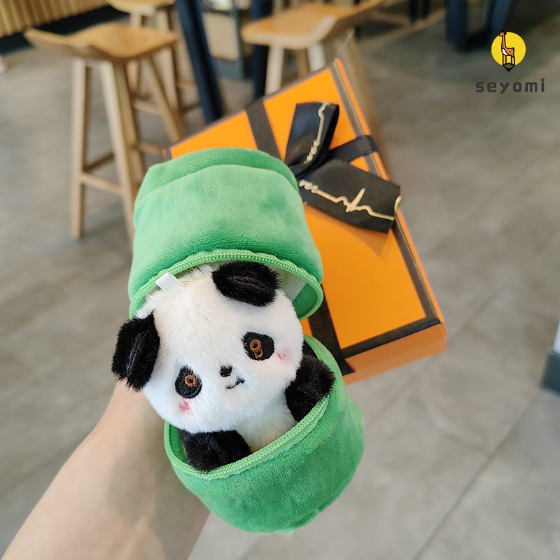 Móc Khóa Gấu Trúc Nhồi Bông Mềm Mại Đáng Yêu