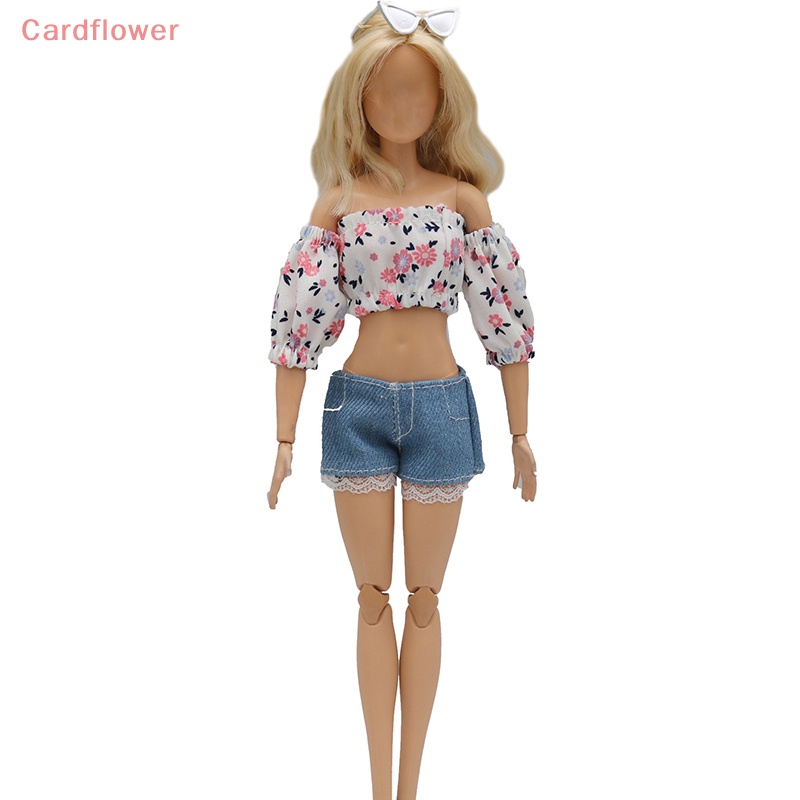 &lt; Cardflower &gt; Bộ Quần Denim Ống Phồng In Hoa Tinh Tế Sáng Tạo Và Thiết Thực Cho Búp Bê 29cm Kiểu Mới